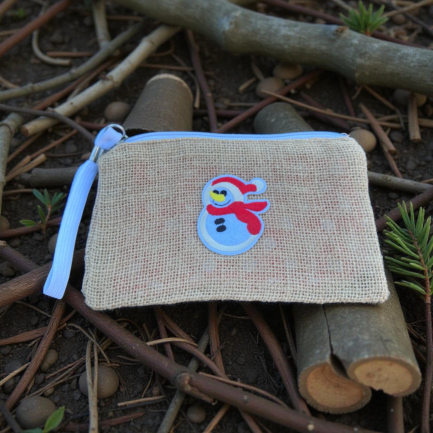 Burlap Christmas Clutch And Cell Phone Holder