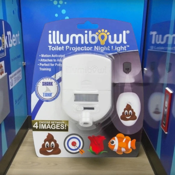 Illumibowl Motion Activated Toilet Night Light With Emoji Image Designs Clip Strip