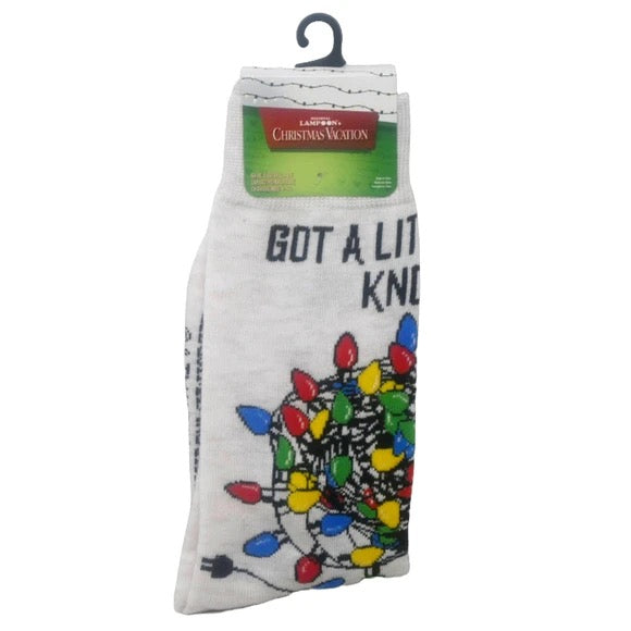 2-Pack Men National Lampoon X-Mas Vaca Knot Here Crew Socks Size 10-13 Clip Strip