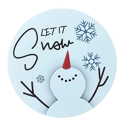 4.75 "Let It Snow" Round Block Tabletop Decor