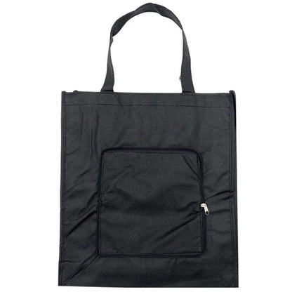 15" X 13 1/4" Black Canvas Folding Tote/ Grocery Bag
