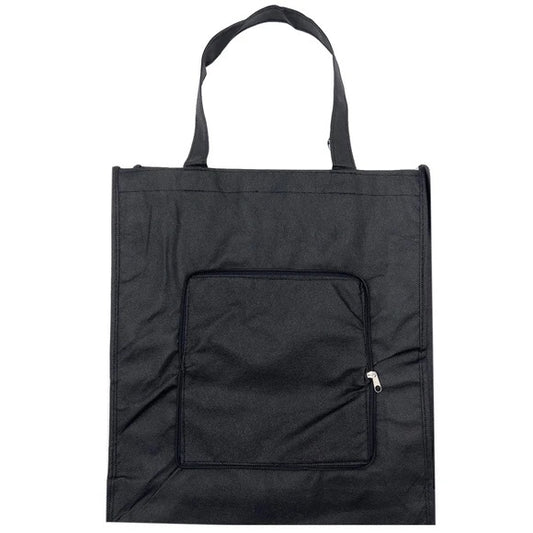 15" X 13 1/4" Black Canvas Folding Tote/ Grocery Bag