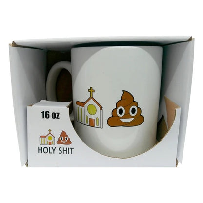 16 Oz. Ceramic Holy Shit Mug In White Gift Box
