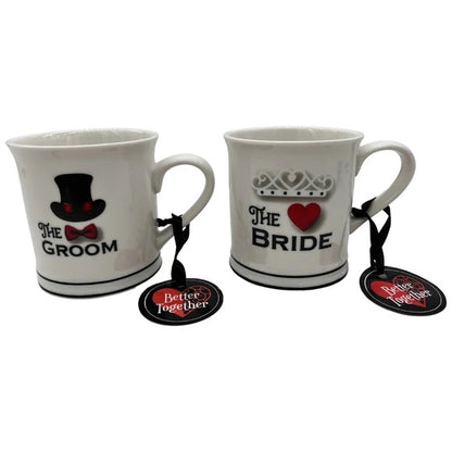 14 Oz. Bride & Groom Wedding Fun Mugs 2-Pack