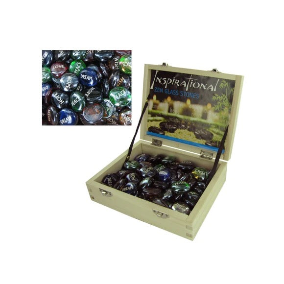 Inspirational Zen Glass Stones Countertop Display