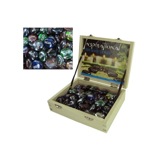 Inspirational Zen Glass Stones Countertop Display