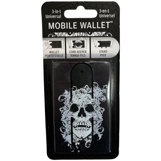 Skull 3-In-1 Universal Skull Mobil Wallet Clip Strip