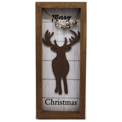 Merry Christmas Reindeer Shadow Box Wall Decor