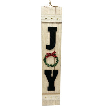 23.75 "Joy" Wreath With Twine Hanging Wall Decor