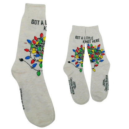 2-Pack Men National Lampoon X-Mas Vaca Knot Here Crew Socks Size 10-13 Clip Strip