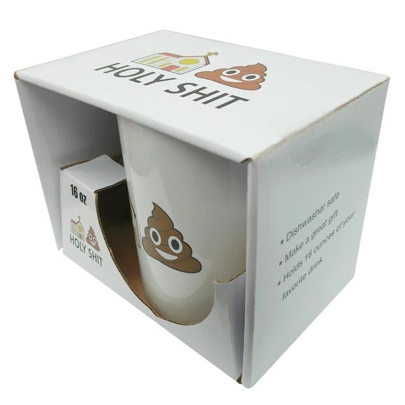 16 Oz. Ceramic Holy Shit Mug In White Gift Box