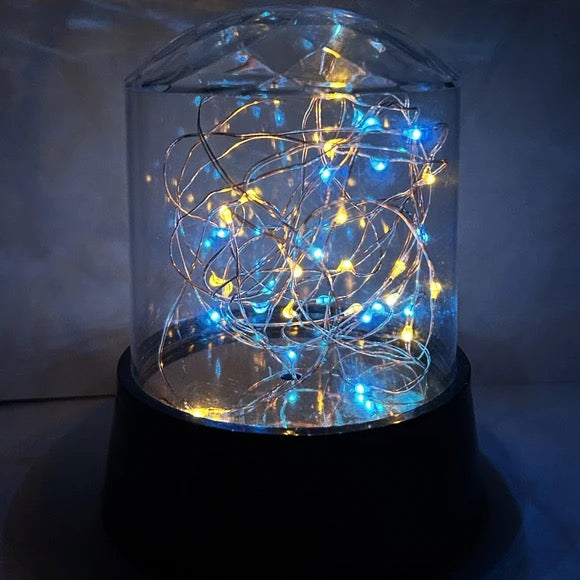 Large Glowing LED Fairy Lights Projector in Plastic Clear Dome