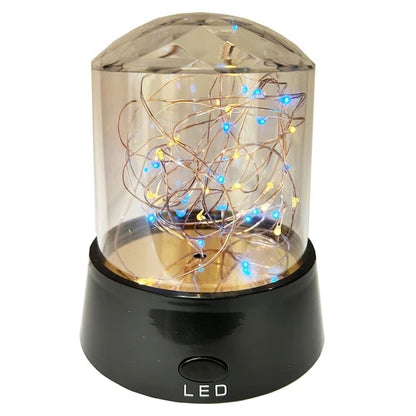 Large Glowing LED Fairy Lights Projector in Plastic Clear Dome
