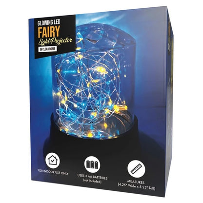 Large Glowing LED Fairy Lights Projector in Plastic Clear Dome