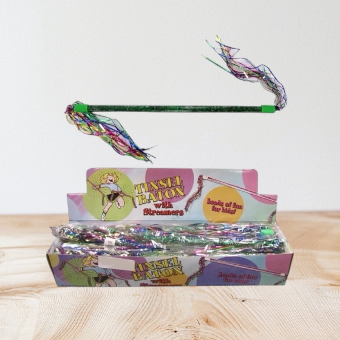 Tinsel Baton with Streamers Countertop Display
