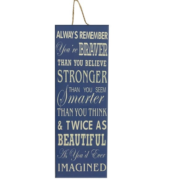 Blue "Always Remember" Wall Canvas Décor