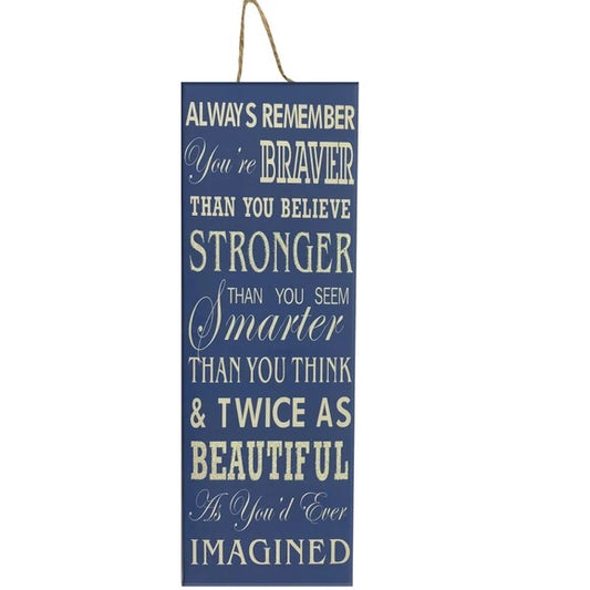 Blue "Always Remember" Wall Canvas Décor