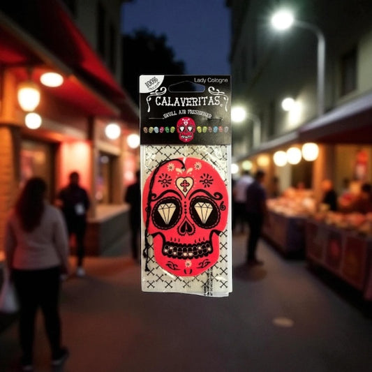 Calaveritas Sugar Skull Air Freshener in Ladies Perfume Scent