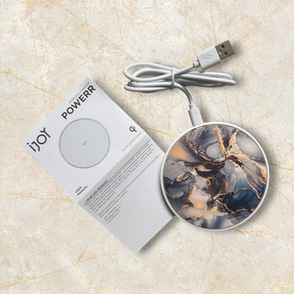 IJoy Premium Very Fast Wireless Charging Pad In Blue And Gold Marble Colors