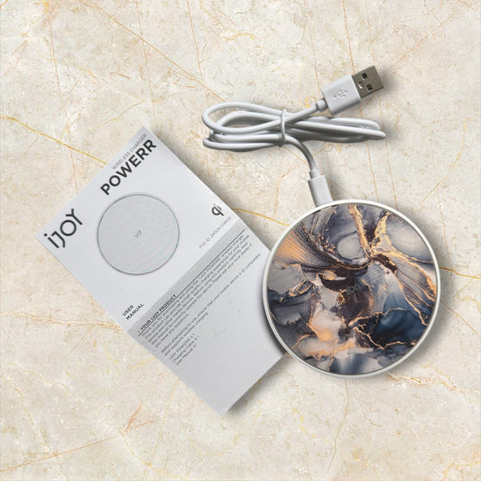 IJoy Premium Very Fast Wireless Charging Pad In Blue And Gold Marble Colors