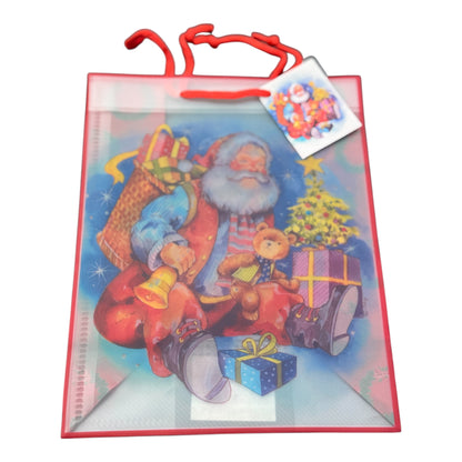 Premium Medium Sized 9" x 7.2" x 4" Assorted Christmas PVC Gift Bags