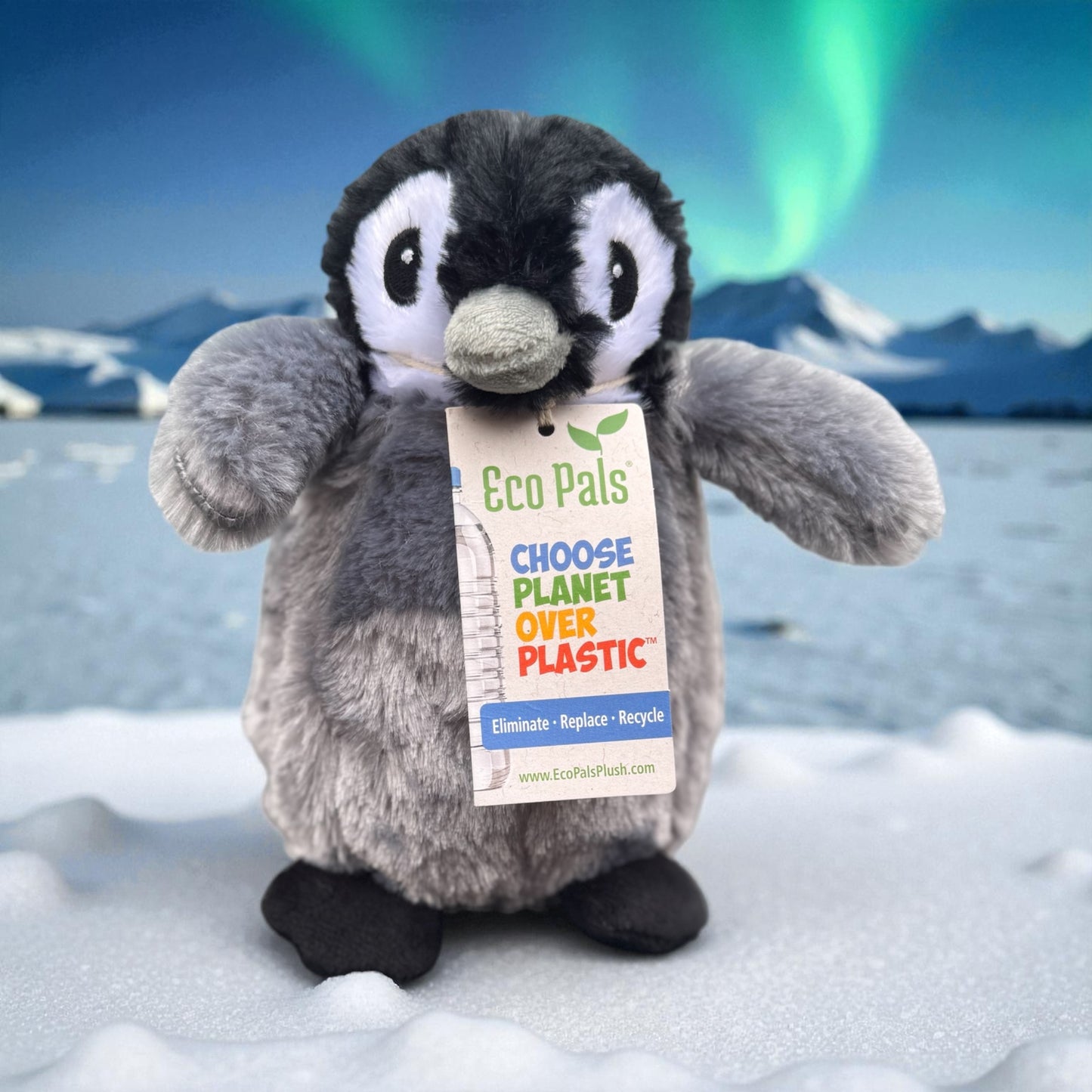 Nature Planet Eco Pals 8.5" Plush Emperor Penguin Chick Animal Toy