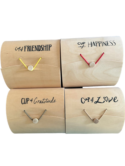 Premium Stoneware Wooden Boxed Mugs In Four Designs