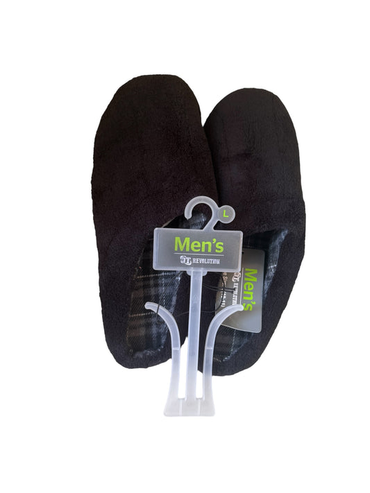 Men's Large Black Slippers Fit Sizes 10-11