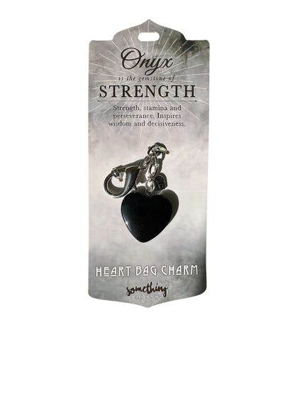 ONYX Heart Bag Charm - Strength