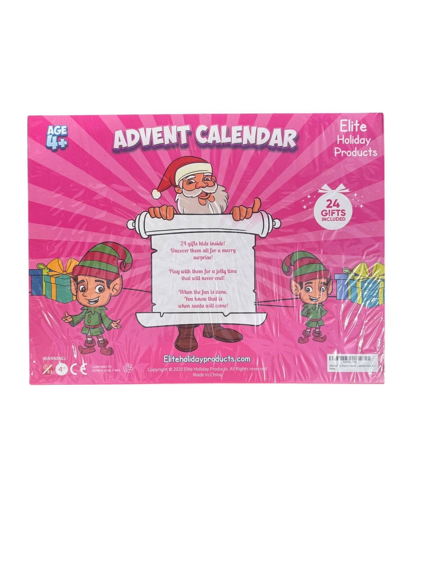 Holiday Advent Calendar with Assorted Fun Girls Themed Surprise Gifts