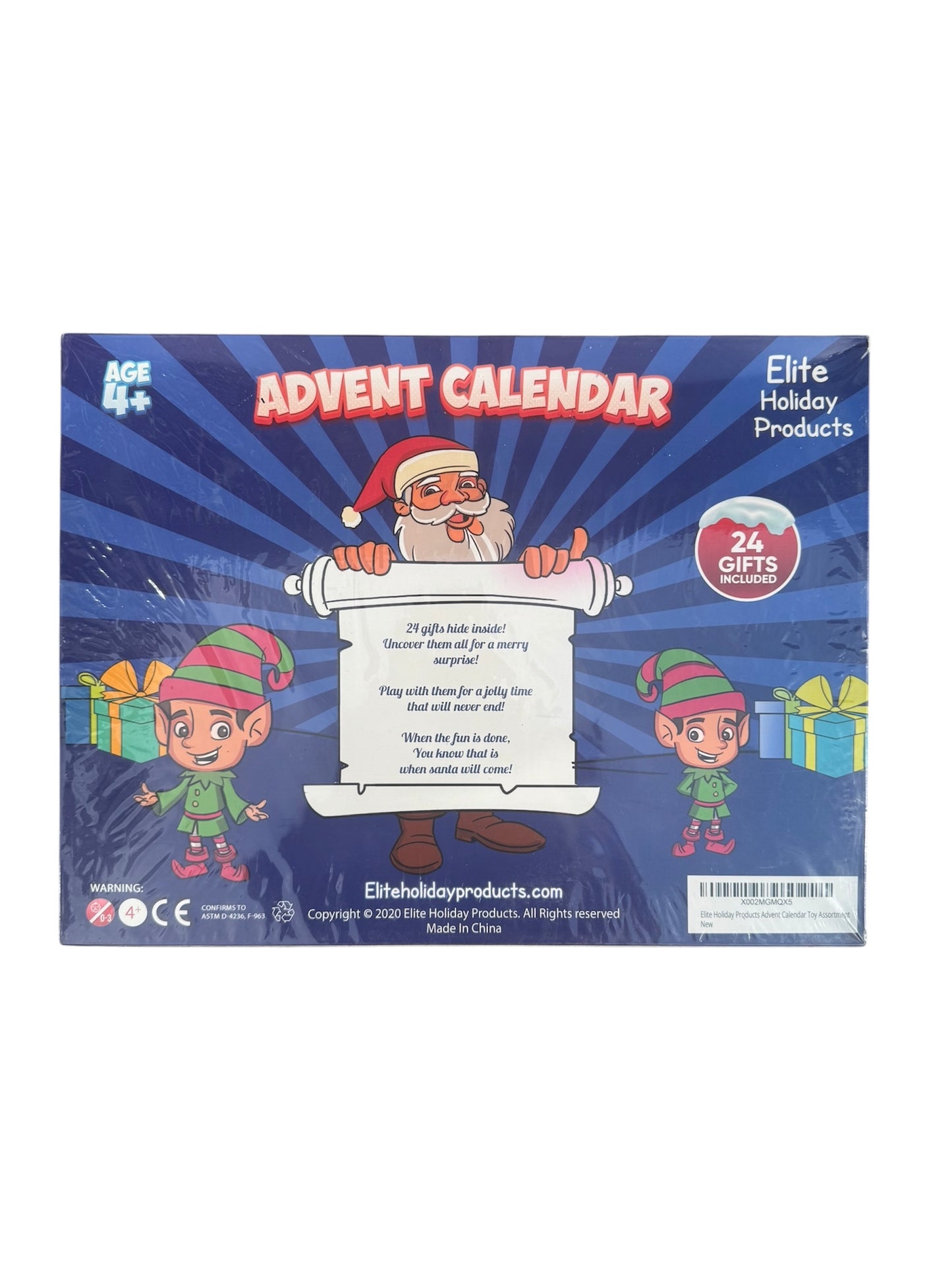 Holiday Advent Calendar with Assorted Fun Kids Themed Surprise Gifts