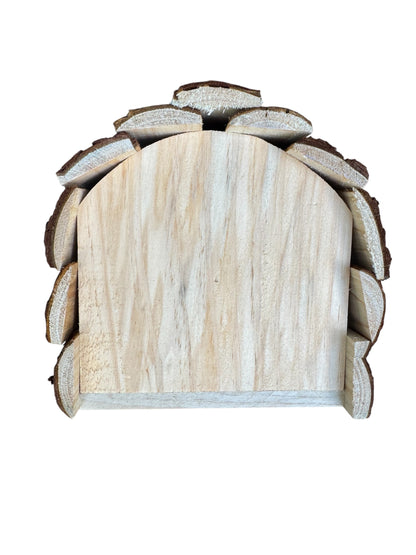 6" x 9" Log Cabin Bird Feeder With Plastic Window