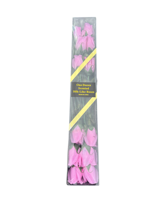 One Dozen Silk-Like Roses With Scent