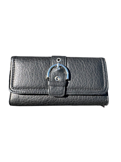 Black Flip Wallet with Silver Hardware
