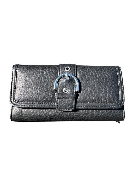 Black Flip Wallet with Silver Hardware