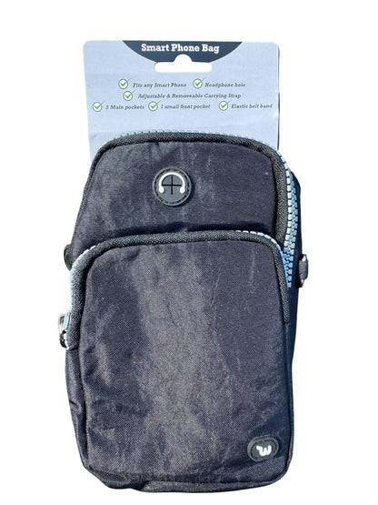 Triple-Pocket Crossbody Phone Holder with Adjustable Carrying Strap