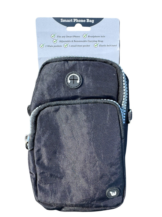 Triple-Pocket Crossbody Phone Holder with Adjustable Carrying Strap