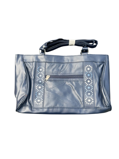 Blue Patched Leather Handbag