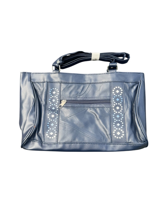 Blue Patched Leather Handbag