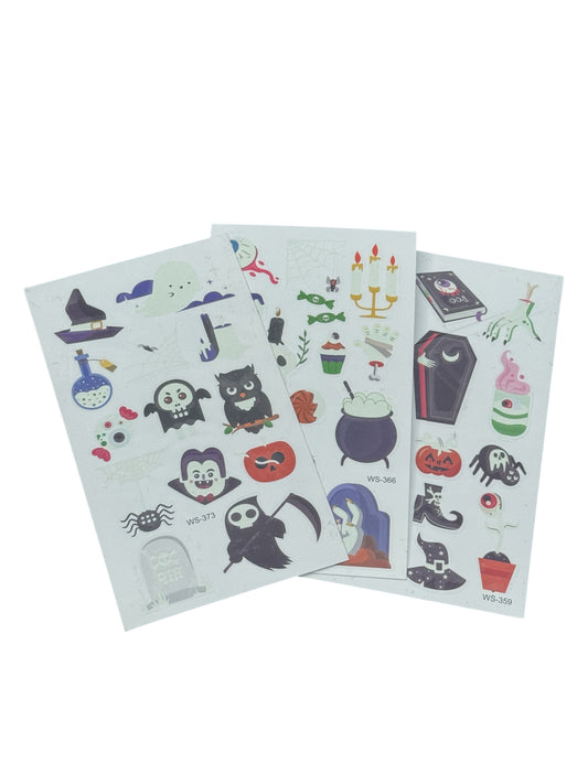 Halloween 14-Count Spooky Glow In The Dark Sticker Assorted 3-Pack Sheets