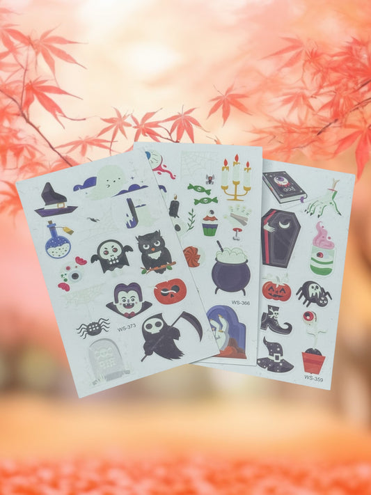 Halloween 14-Count Spooky Glow In The Dark Sticker Assorted 3-Pack Sheets