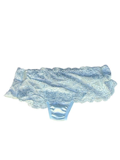 Light Blue Stretch Lace Underwear Thong Size 5