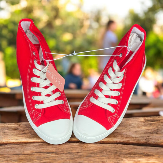 Women's Josiny Red Mid-Top Sneaker Shoes Size 8