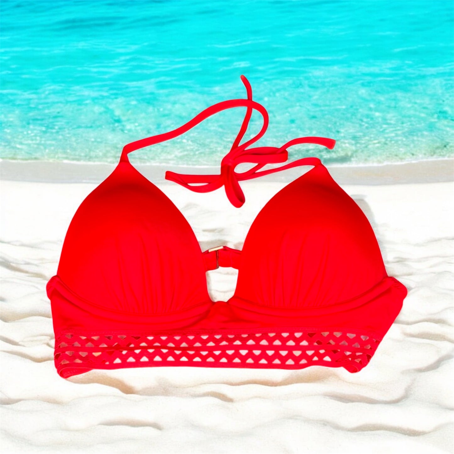 Womens Bathing Suit Top In Candy Red