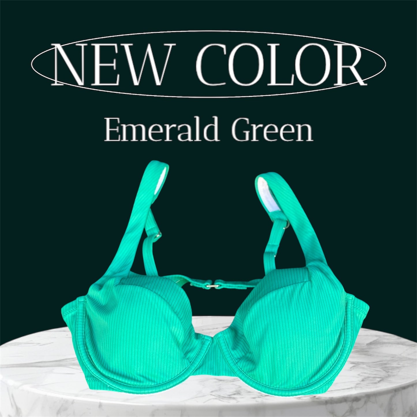 Womens Bathing Suit Top In Emerald Green
