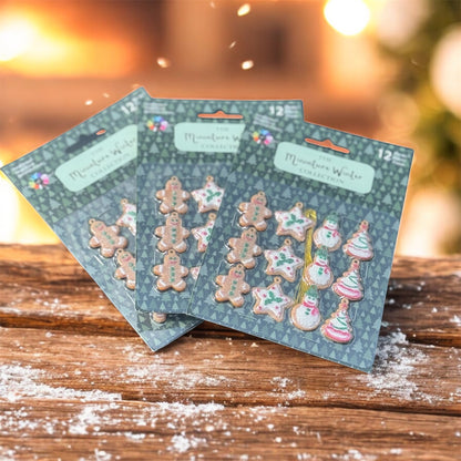 Touch of Nature 12 Piece 1" Fun Gingerbread Ornaments Clip Strip