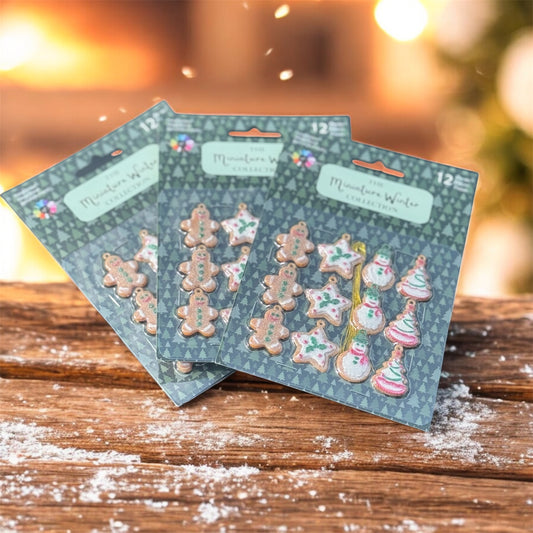 Touch of Nature 12 Piece 1" Fun Gingerbread Ornaments Clip Strip