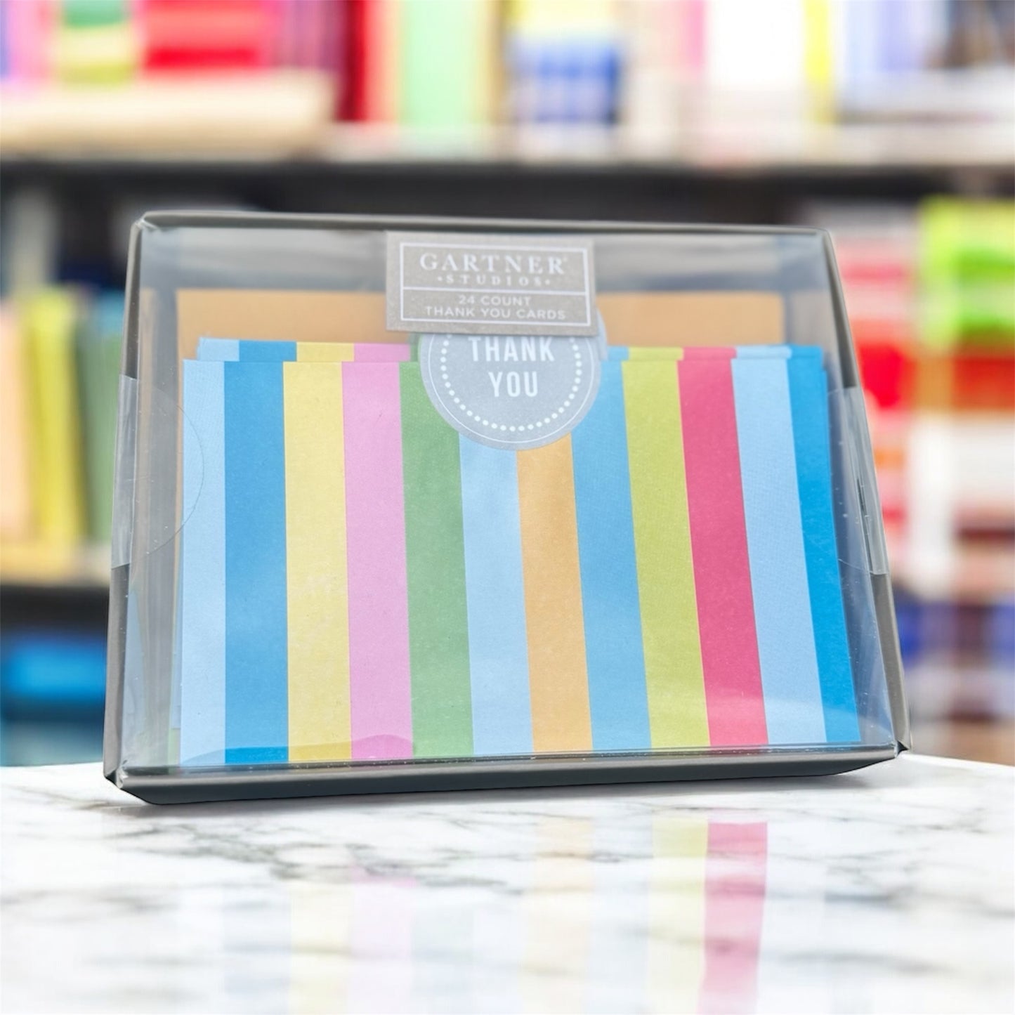 24 Striped Thank You Cards With Envelopes