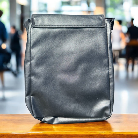 Black Messenger Bag With Tablet Viewing Window