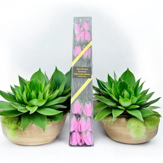 One Dozen Silk-Like Roses With Scent